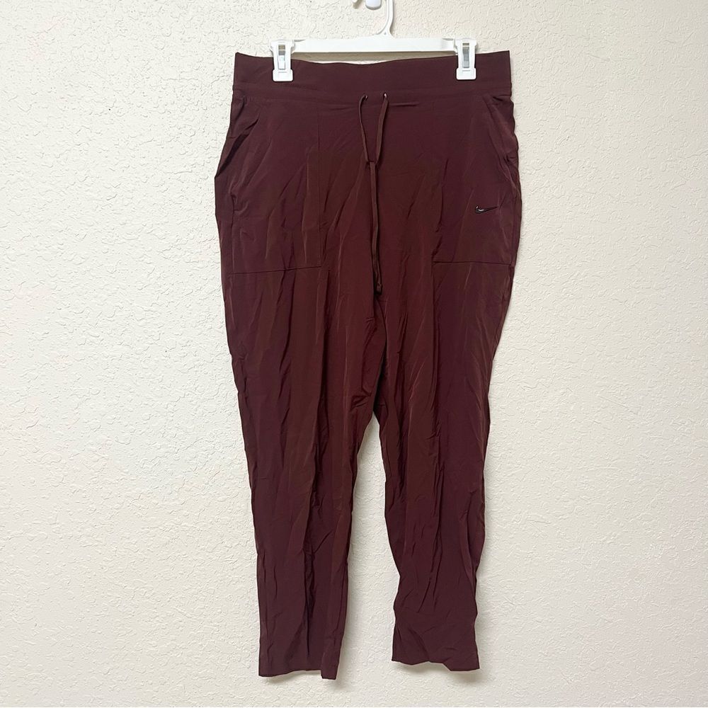 Nike Bliss Lux Training Pants Women Size L Red CU4603 Nylon Stretch Pull On